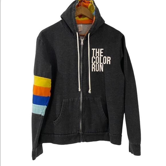 The Color Run Tops - THE COLOR Run Womens Long Sleeve Hooded Sweatshirt, Size Medium